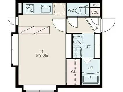 コッペリア(1K/4階)の間取り写真