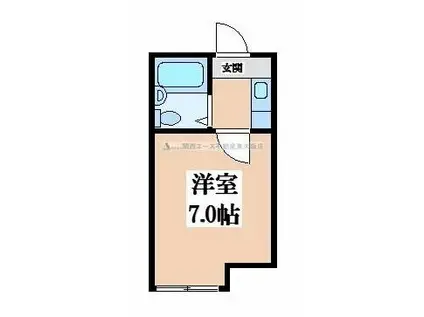 小阪本町ロイヤルハイツ(ワンルーム/1階)の間取り写真