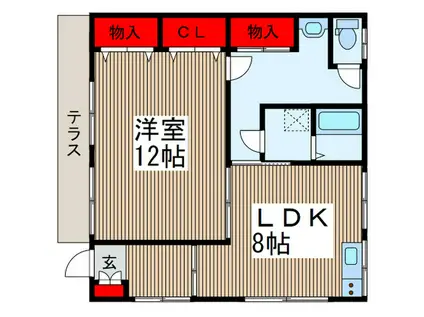 クレーンテール秋津(1LDK/1階)の間取り写真
