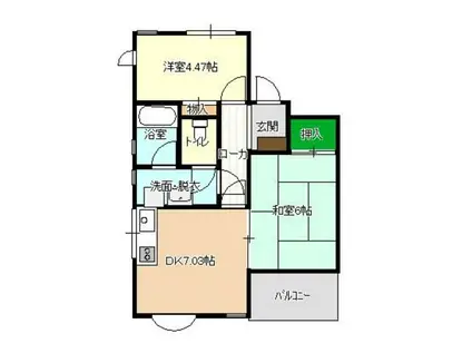 ピュアー(2DK/3階)の間取り写真