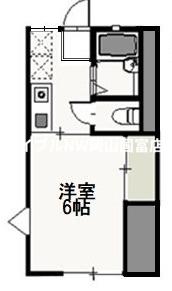 ディナ東岡山(1K/1階)の間取り写真