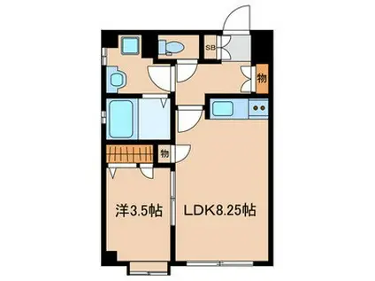 フォンティーヌ荒江(1LDK/3階)の間取り写真