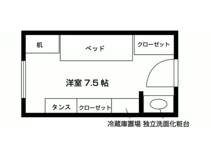 NASIC新田辺ハウス(ワンルーム/4階)の間取り写真