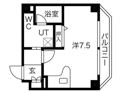 ドマーニ森ノ宮(ワンルーム/7階)の間取り写真