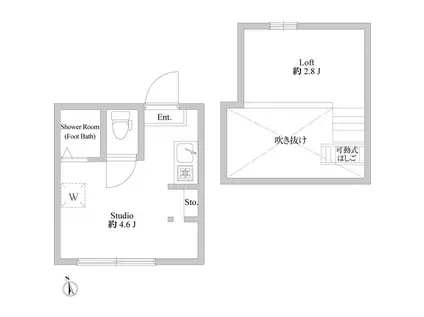 アーバンプレイス中野イースト(ワンルーム/2階)の間取り写真