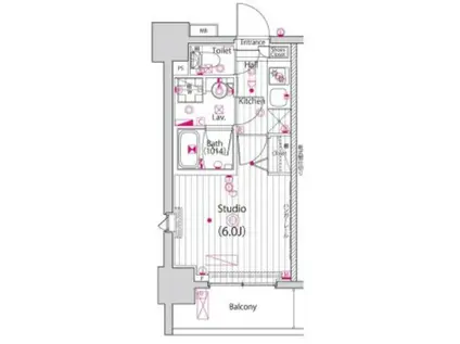 ガーラ・プレシャス高輪台(1K/12階)の間取り写真