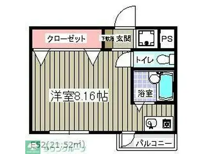 ロアジール浦安(ワンルーム/2階)の間取り写真