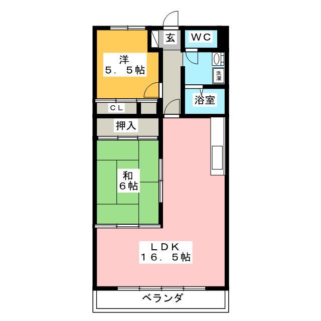 フォレストマンション(2LDK/2階)の間取り写真
