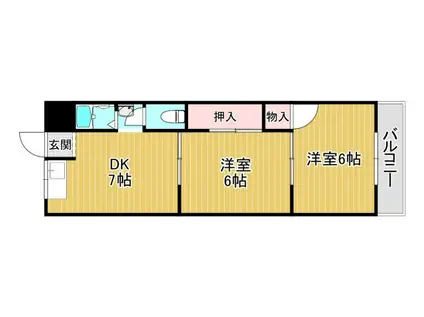 西林マンション(2DK/2階)の間取り写真