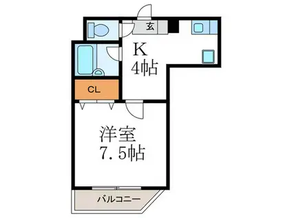 レスポワール(1K/4階)の間取り写真