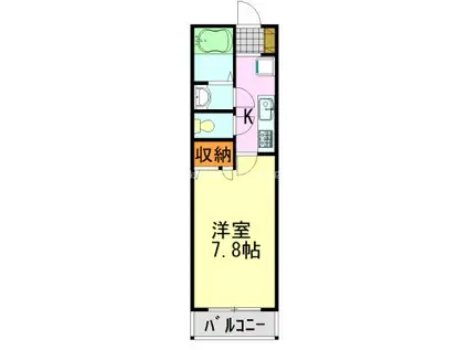 レッドコート(1K/3階)の間取り写真