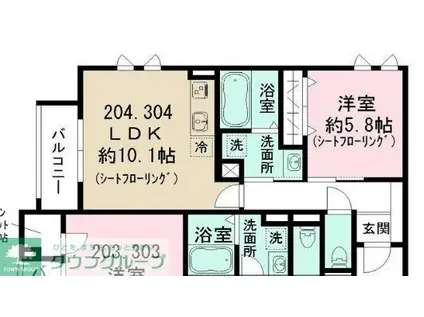 東京都練馬区上石神井南町計画(1LDK/3階)の間取り写真