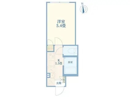 ハーフタイム東長崎(1K/2階)の間取り写真