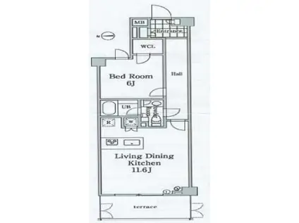 グレイスコート白金(1LDK/1階)の間取り写真