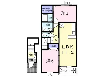 レグルス I(2LDK/2階)の間取り写真