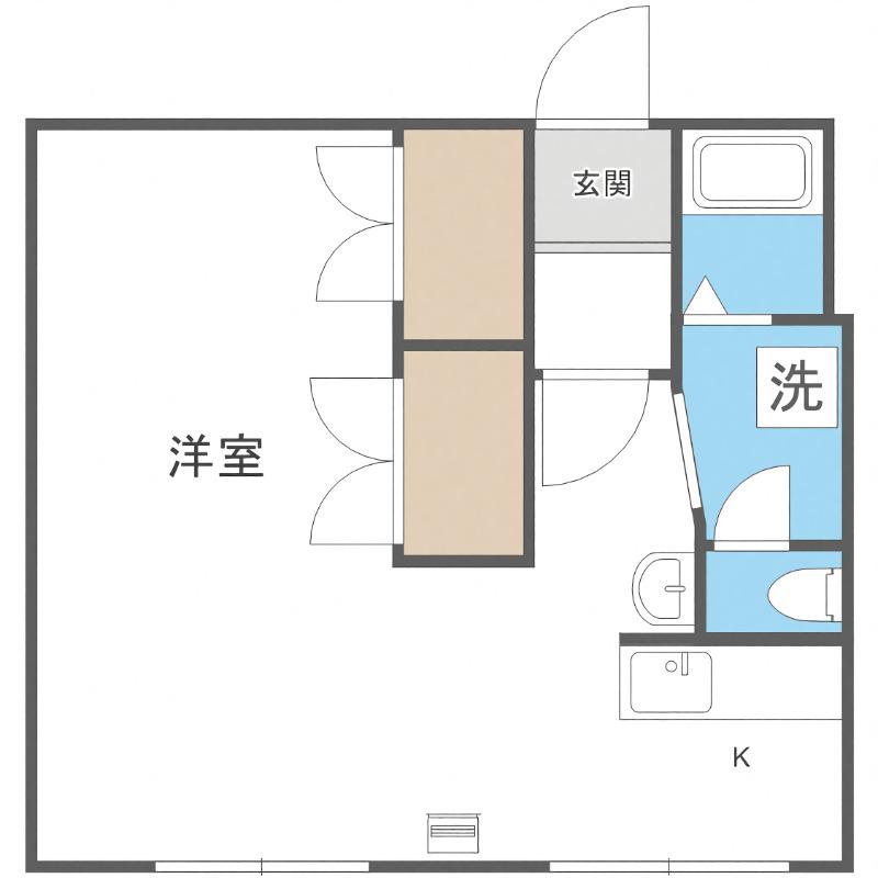 レジデンスふれあい(1LDK/3階)の間取り写真