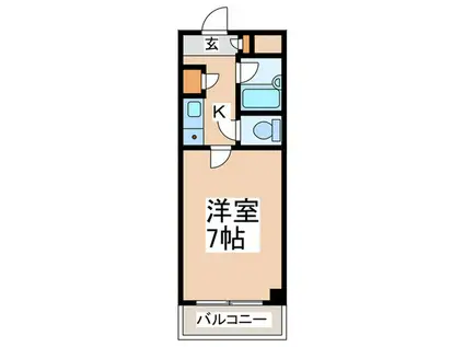 エレガンスシェルパートII(1K/4階)の間取り写真