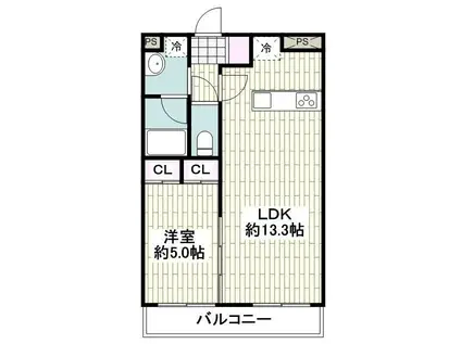 CASA DI LINO-カサディリーノ-(1LDK/2階)の間取り写真