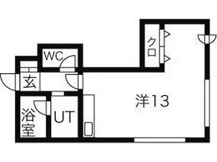 ジュモードゥ(ワンルーム/4階)の間取り写真