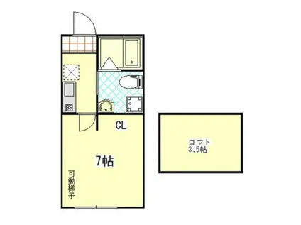 シエルクレスト杉田(1K/2階)の間取り写真