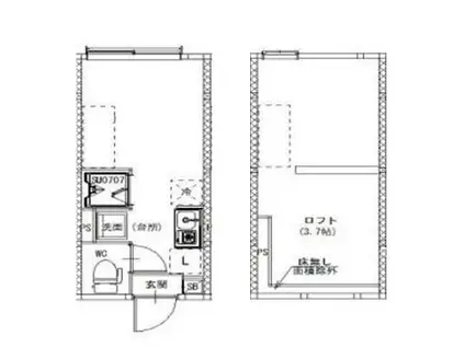  西ヶ原3丁目B(ワンルーム/1階)の間取り写真