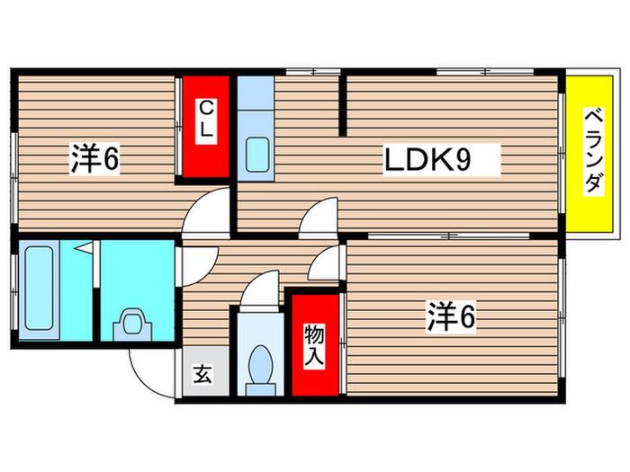 コーポ藤V(2LDK/2階)の間取り写真