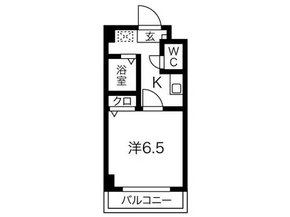 万宝マンション(1K/6階)の間取り写真