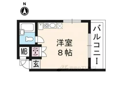 ルミナース高野(1K/1階)の間取り写真