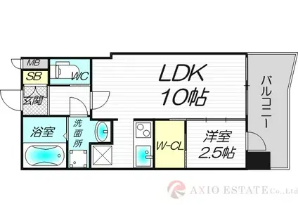 セレニテ西中島アリア弐番館(1LDK/8階)の間取り写真
