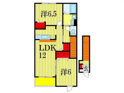 アメニティーC(2LDK/2階)の間取り写真