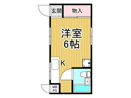 攝陽ハイツ(1K/1階)の間取り写真
