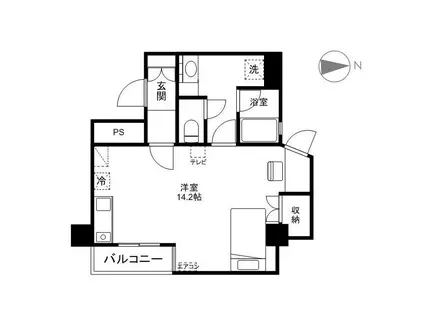 グランディオーゼナガノ(ワンルーム/10階)の間取り写真