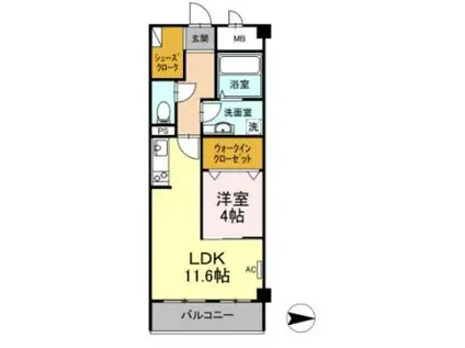 セントレア長和島(1LDK/3階)の間取り写真