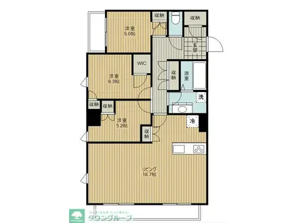 アトラスタワー町田(3LDK/16階)の間取り写真