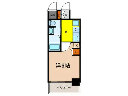 エステムコート三宮イーストIIIラヴィッサ(1K/12階)の間取り写真