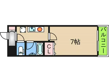 ラ・フォンテ花園(1K/2階)の間取り写真