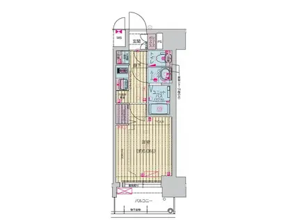 プレサンス桜山駅前アフォード(1K/6階)の間取り写真