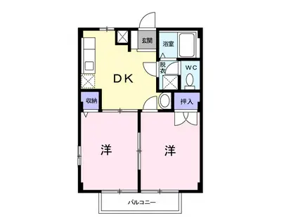 ファミール97II(2DK/1階)の間取り写真