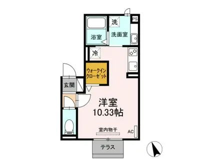 ヴィレッタ岡崎(ワンルーム/1階)の間取り写真