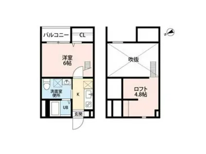 CRYSTAL PALACEクリスタルパレス(1K/1階)の間取り写真