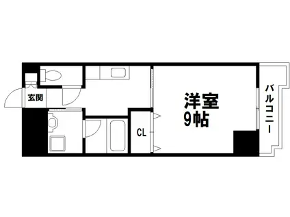 ローズタワー御門(1K/2階)の間取り写真