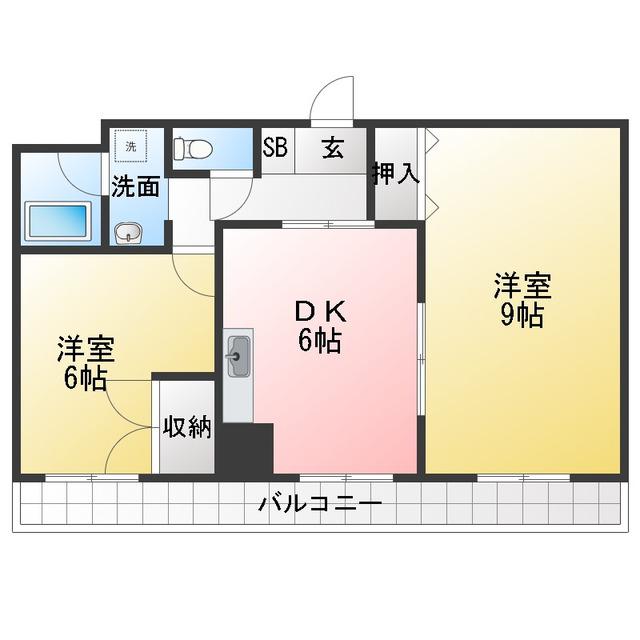 八千代ハイツ(3DK/3階)の間取り写真