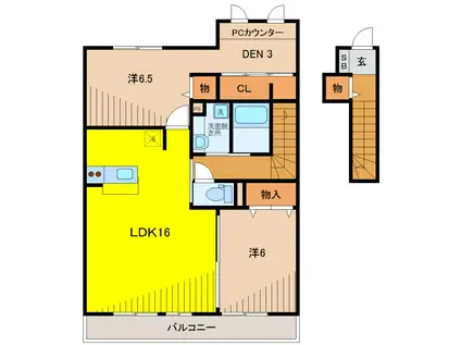 メゾン ド フォレメゾン ド フルール メゾン ド フルール(2LDK/2階)の間取り写真