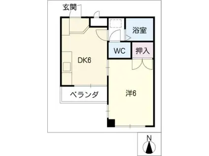 ホーメスト新瑞(1DK/5階)の間取り写真