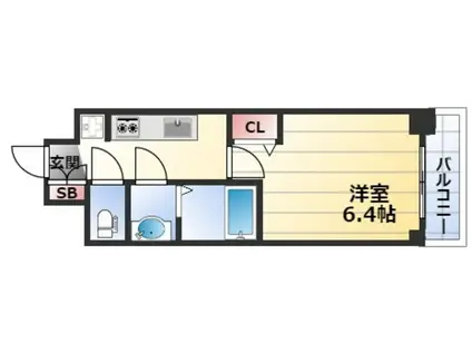 プレサンス新大阪イオリア(1K/4階)の間取り写真