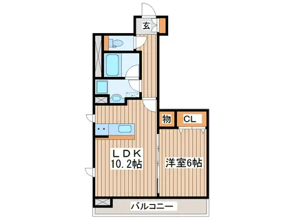 ブリリアンクラス(1LDK/9階)の間取り写真