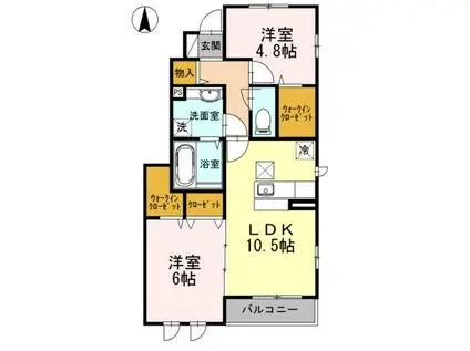 日吉グリーンヒルズI(2LDK/1階)の間取り写真