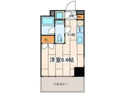 PREMIUM RESIDENCE KAWASAKI(1K/2階)の間取り写真