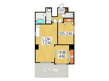 ORCHID COURT四条大宮(1SLDK/4階)の間取り写真