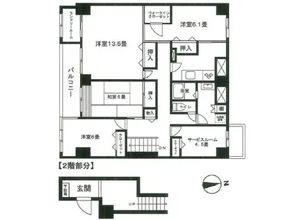 フローラ福住(5K/2階)の間取り写真